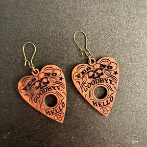 Ouija Board Earrings, planchette earrings, witchy earrings
